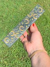 Load image into Gallery viewer, Green Jade Crystal Charging Stick / Plate Moon & Stars Etched
