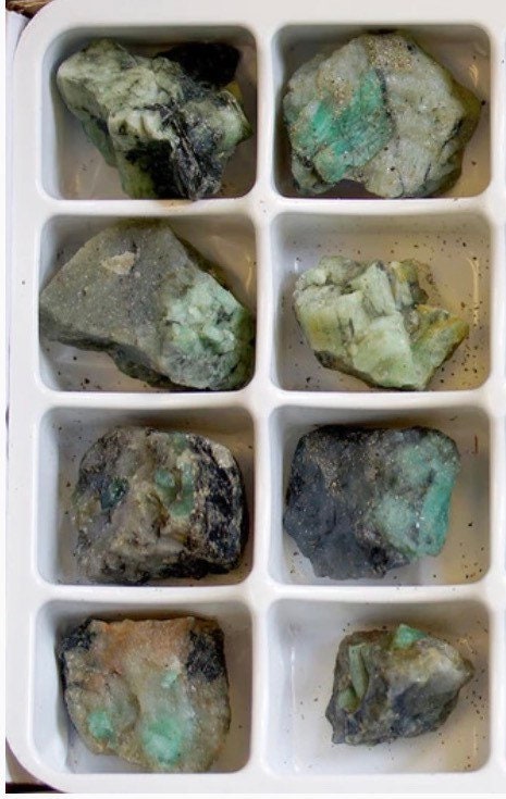 Emerald Stones Rough Raw Matrix Natural Crystal Gemstones