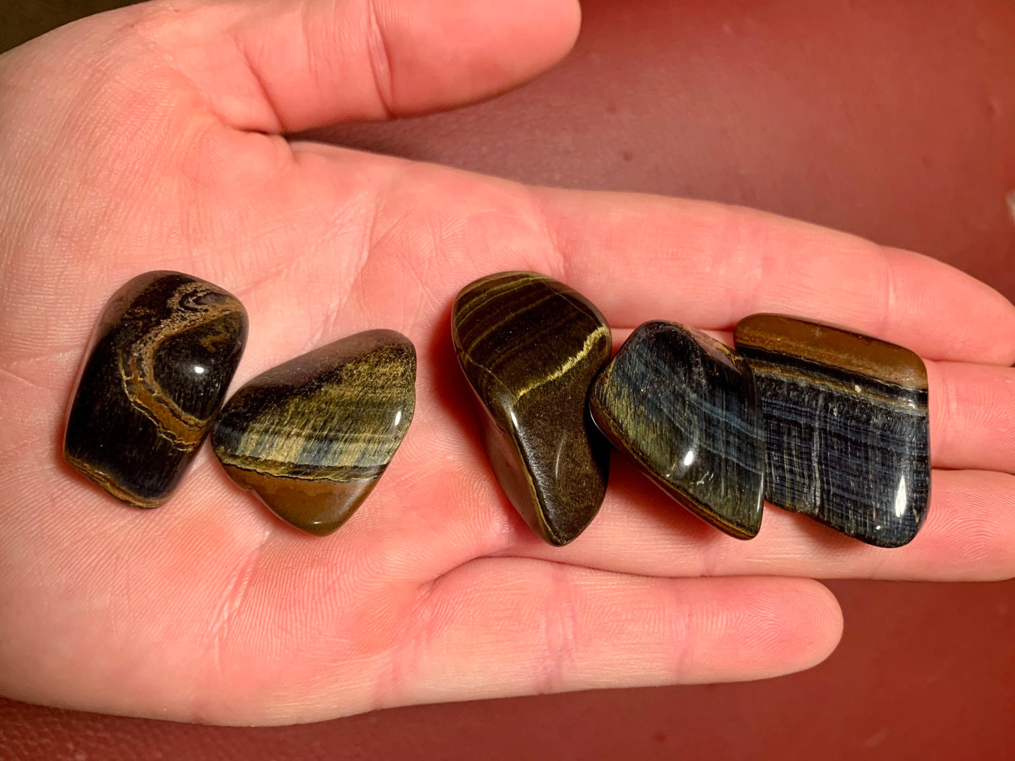 Blue Tigers Eye Tumbled Stones / Natural Crystal Gemstones