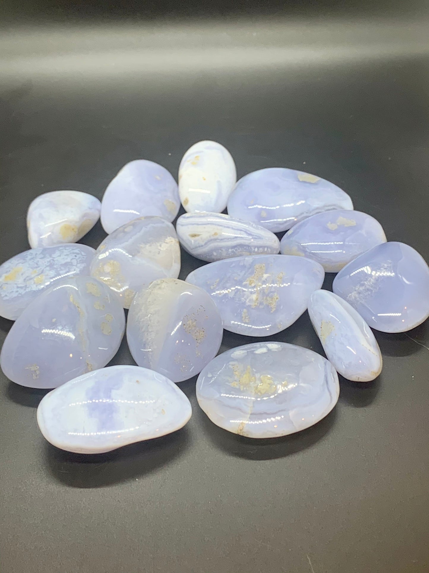 Blue Chalcedony Tumbled Gemstones