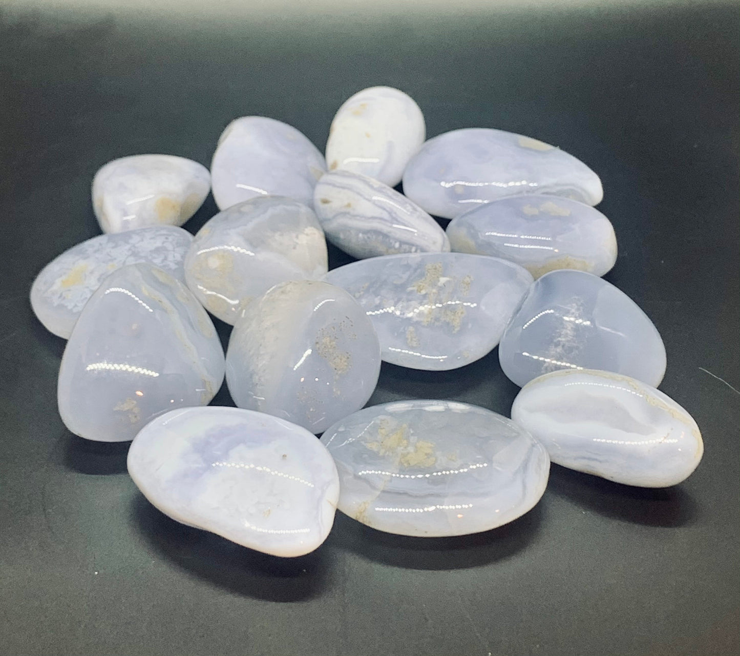 Blue Chalcedony Tumbled Gemstones