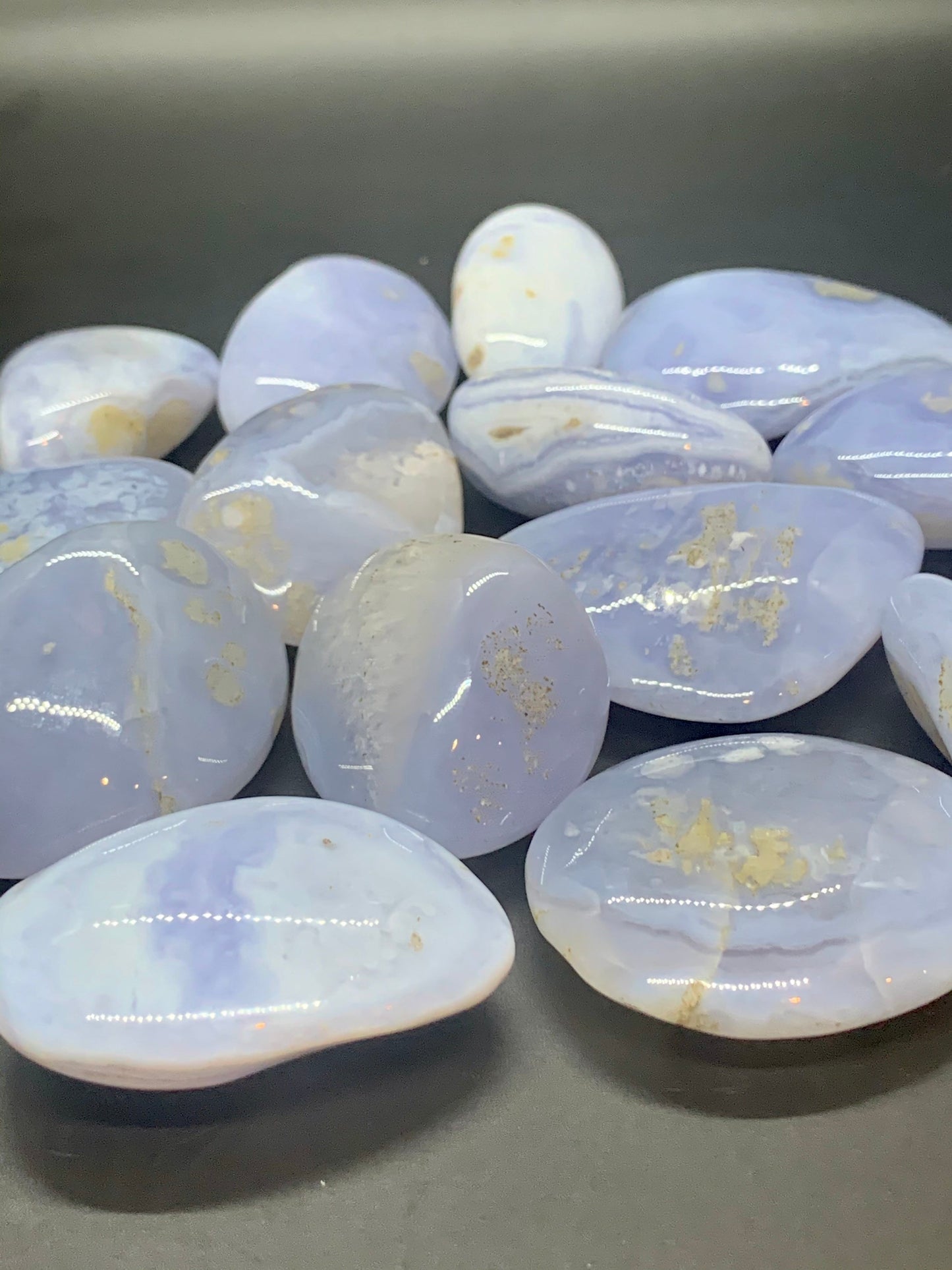 Blue Chalcedony Tumbled Gemstones