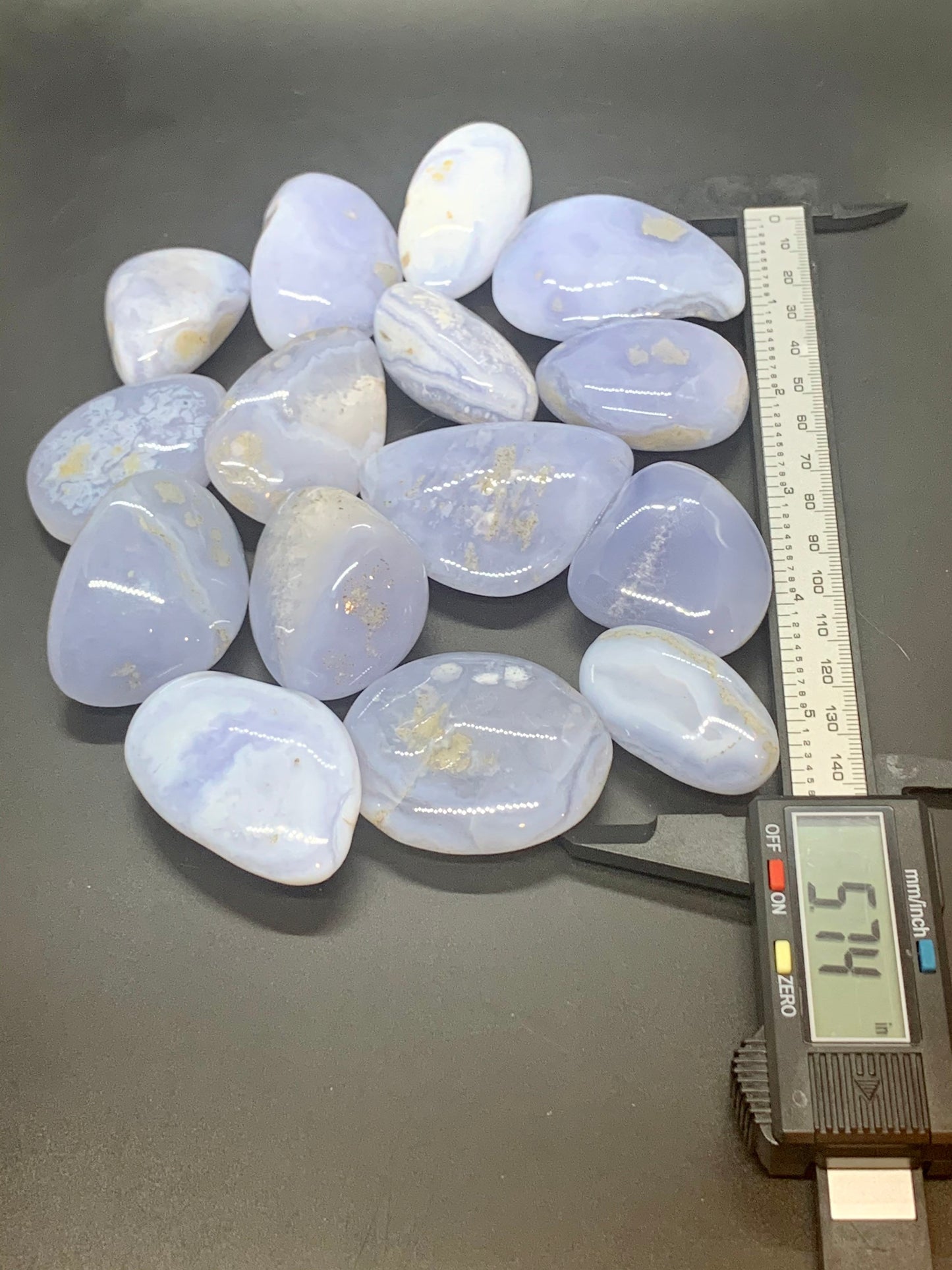 Blue Chalcedony Tumbled Gemstones