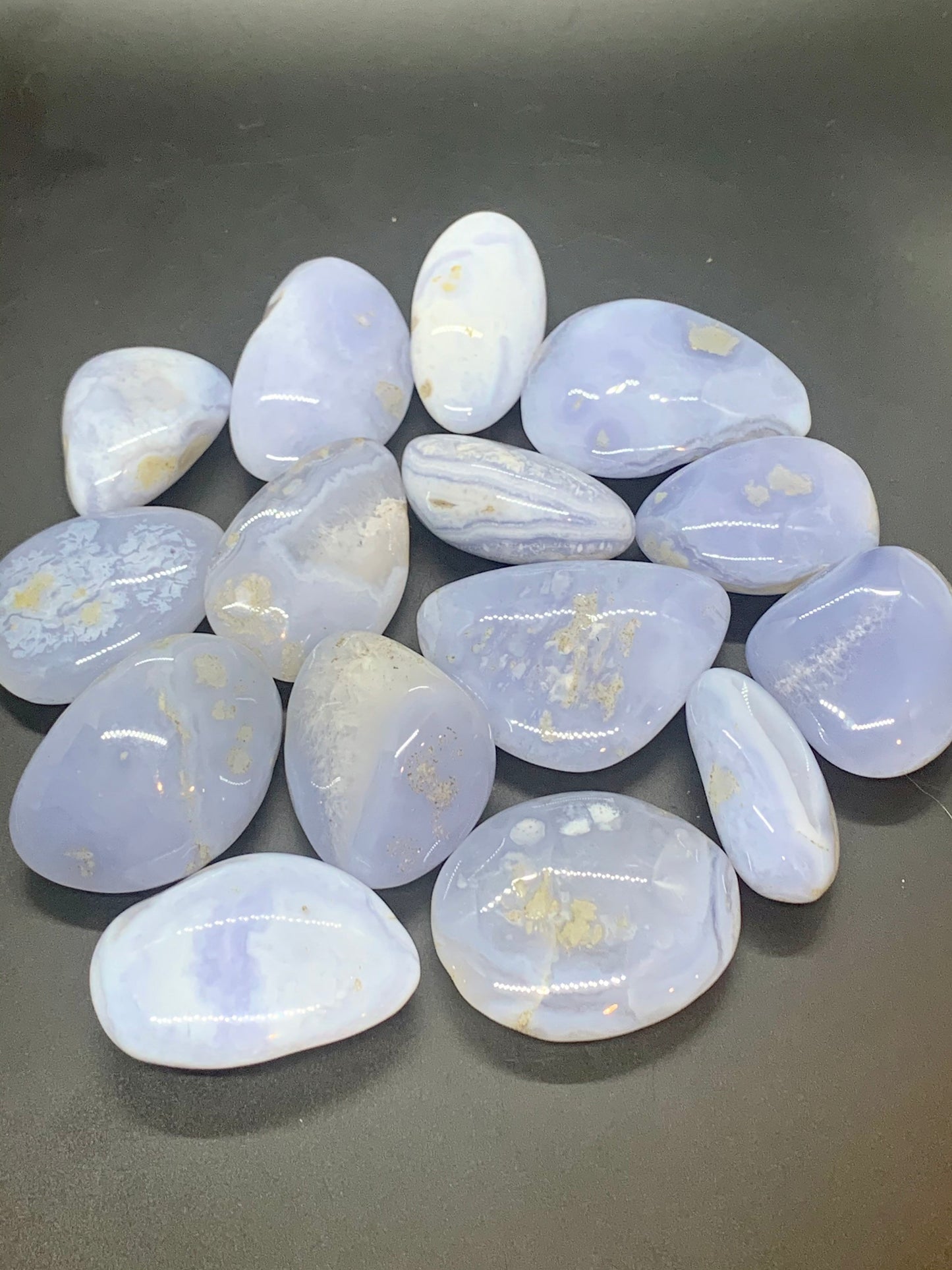 Blue Chalcedony Tumbled Gemstones