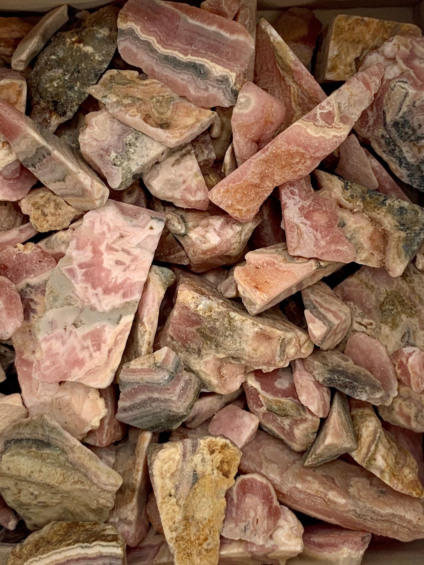 Rhodochrosite Natural Rough Raw Slices Chips Natural Crystal Gemstones