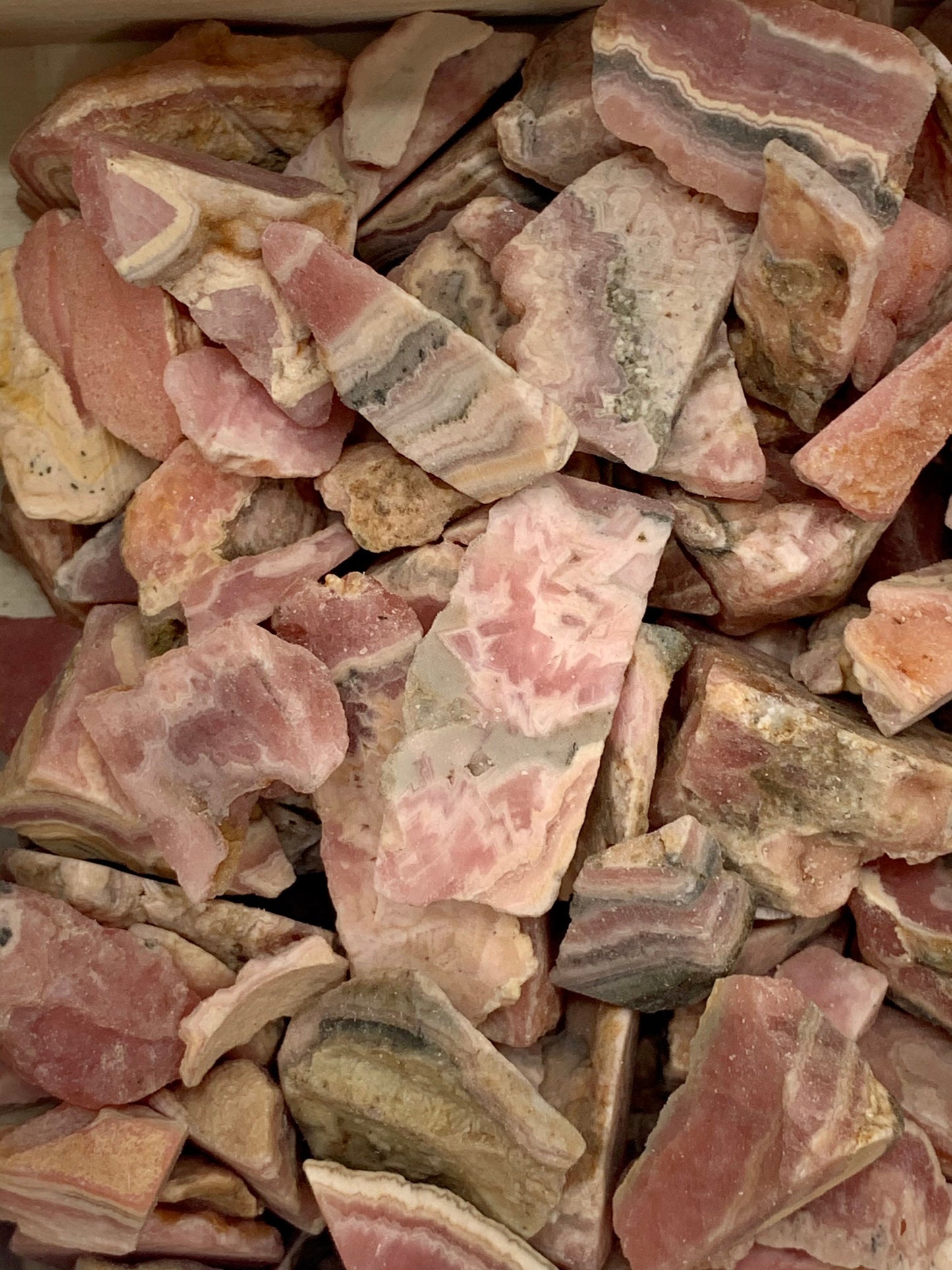 Rhodochrosite Natural Rough Raw Slices Chips Natural Crystal Gemstones