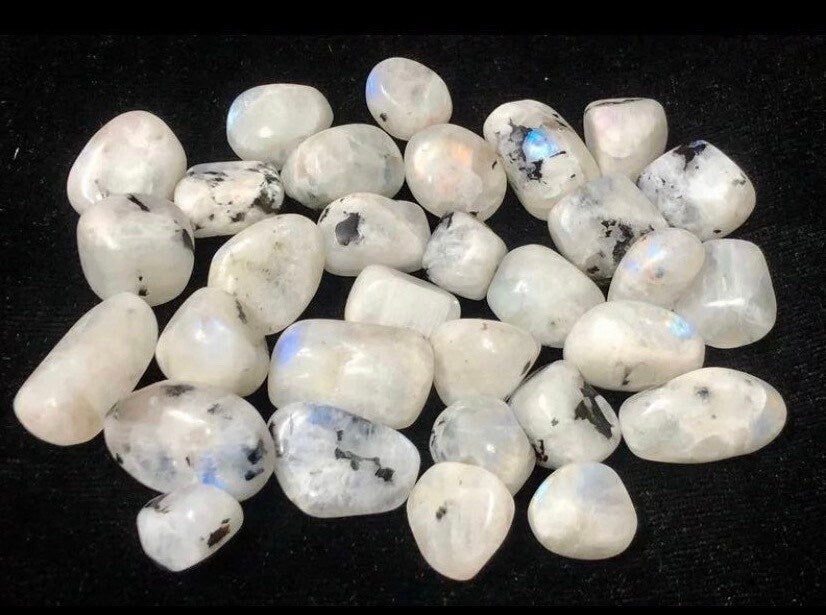 Rainbow Moonstone Tumbled Polished Stones Natural Crystal Gemstones