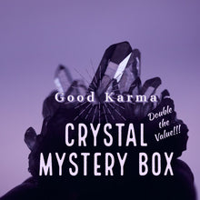 Load image into Gallery viewer, Good Karma Crystal Mystery Surprise Box / Crystals, Trolls, Herbs, Jewelry, Essential Oils, Incense, Candles
