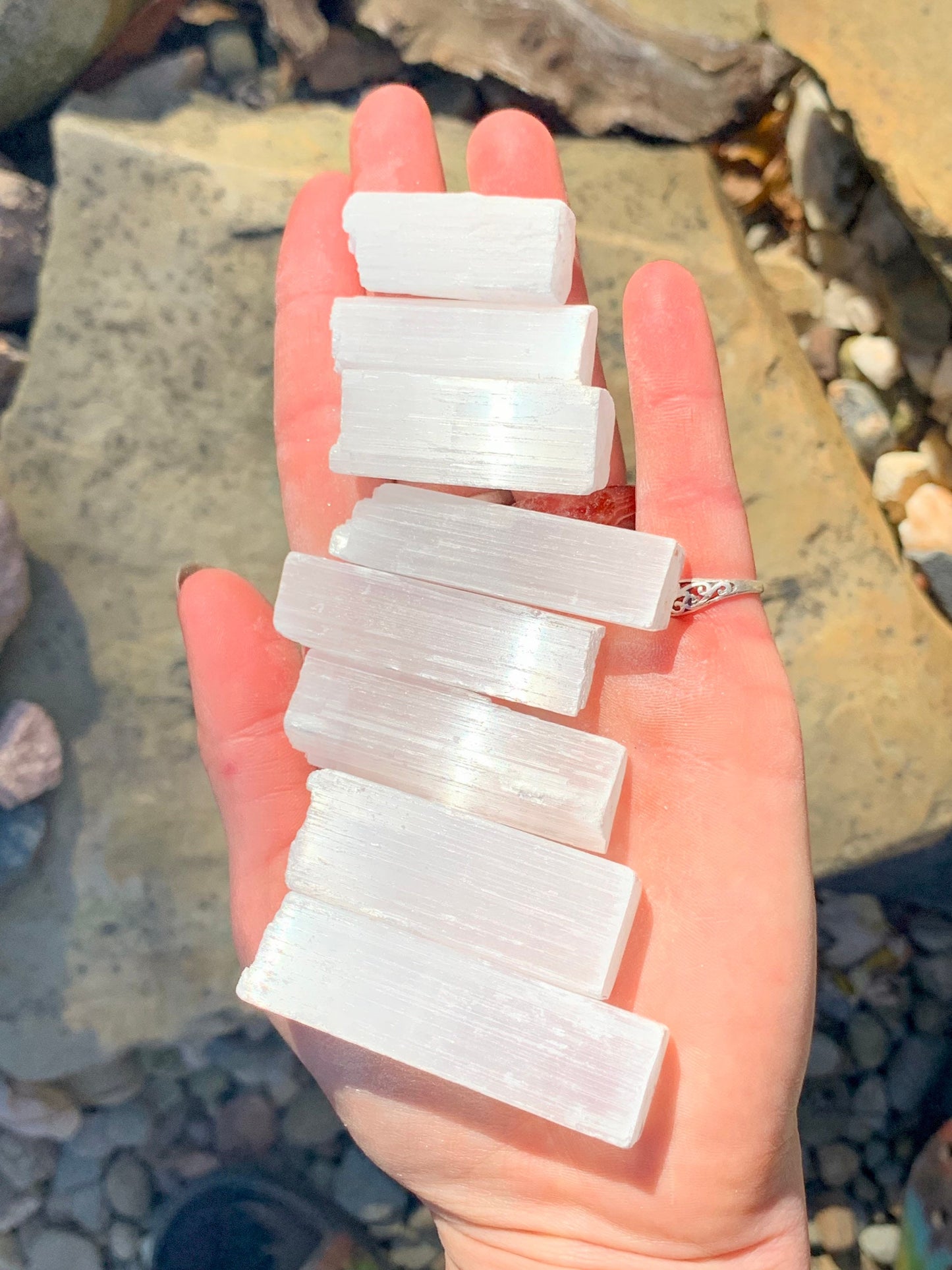 Selenite Stick Log Rough Raw Natural Crystal Gemstone / Cleanse and Charge Crystals, Self, Space / Positive Energy / Good Vibes