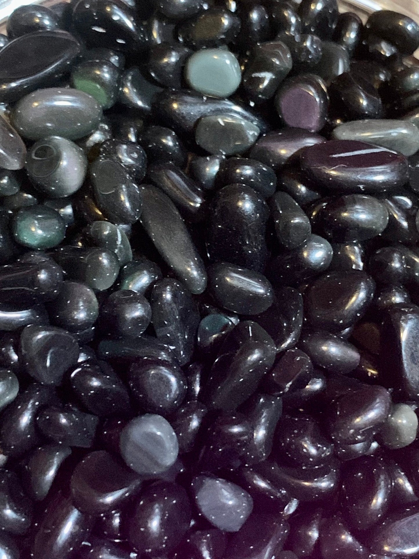 Rainbow Obsidian Tumbled Crystal Chips High Quality / Bulk Wholesale Lot Crystal Gemstone Mini Chips / 5-10mm