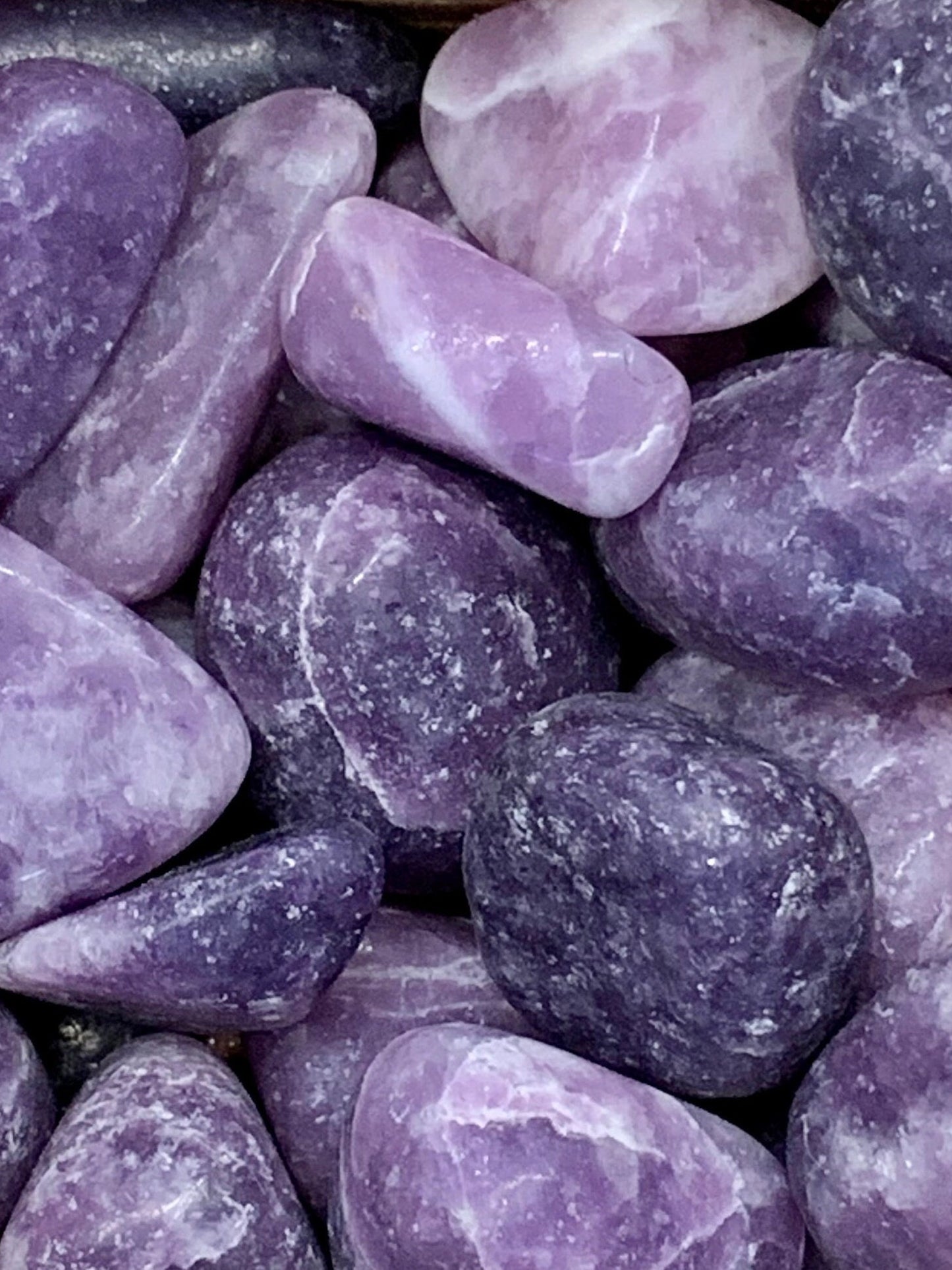 Lepidolite Tumbled Polished Stones Natural Crystal Gemstones / Metaphysical Crystals for Anxiety, Depression Relief