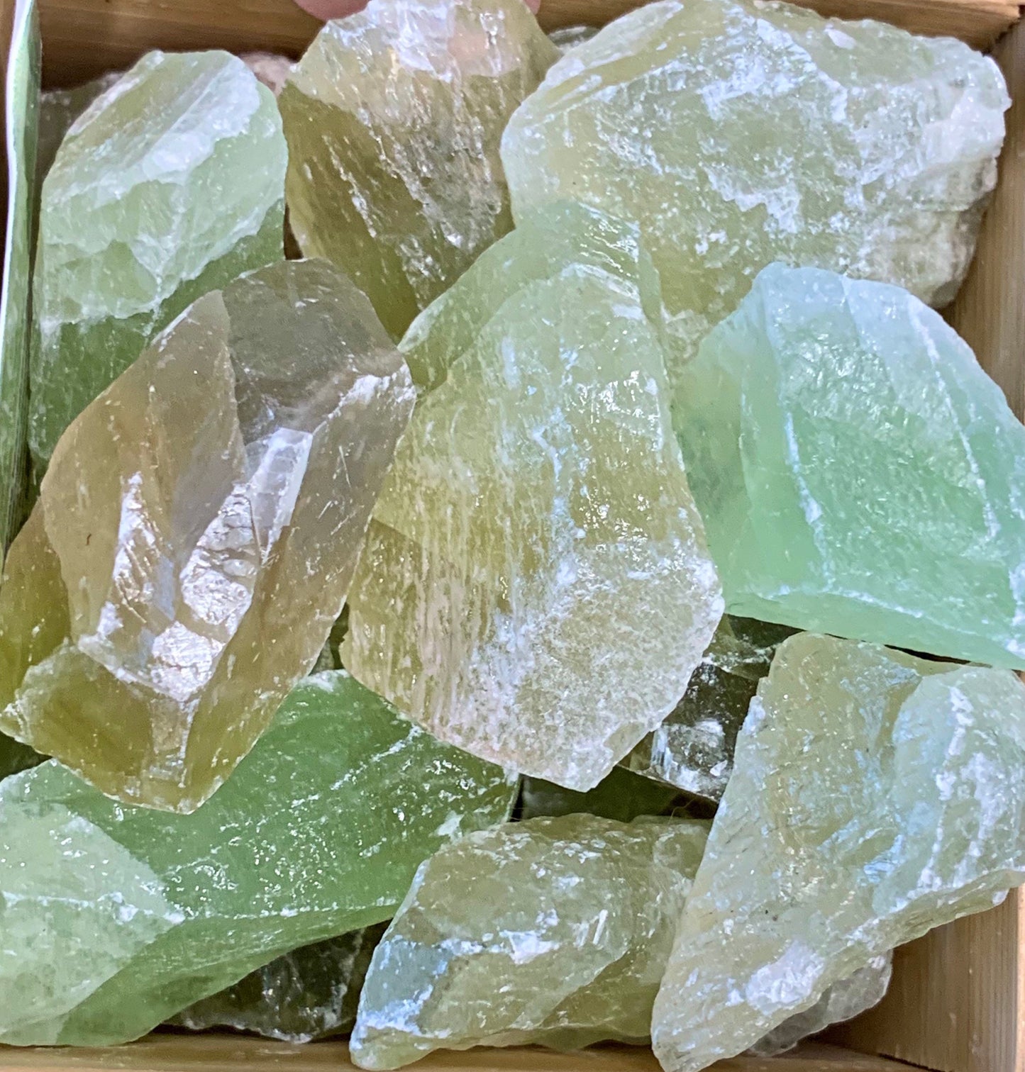 Green Calcite Rough Raw Tumbling Stones Natural Crystal Gemstone