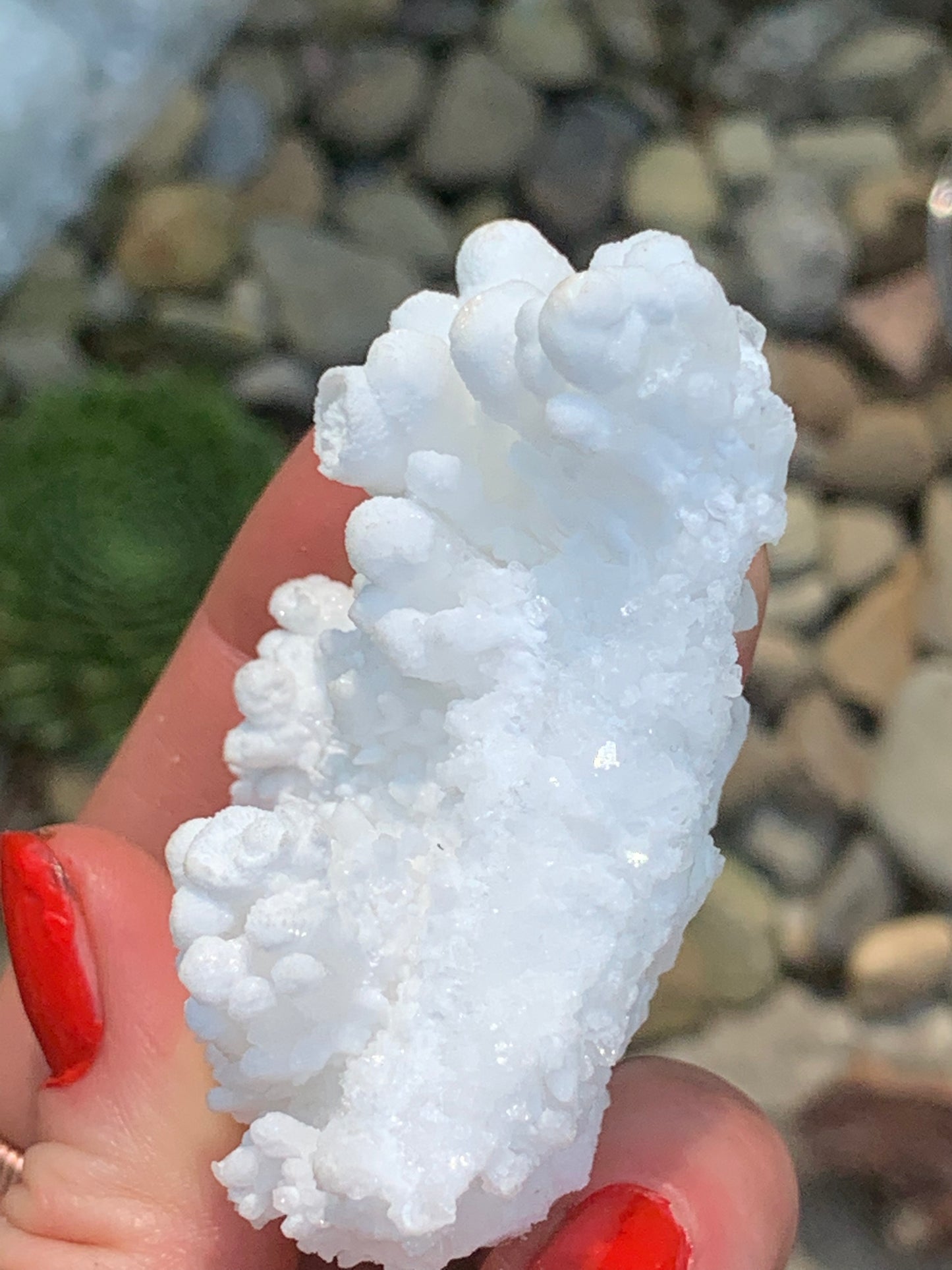 Botryoidal White Aragonite / Cave Calcite Raw Natural Crystal Specimen