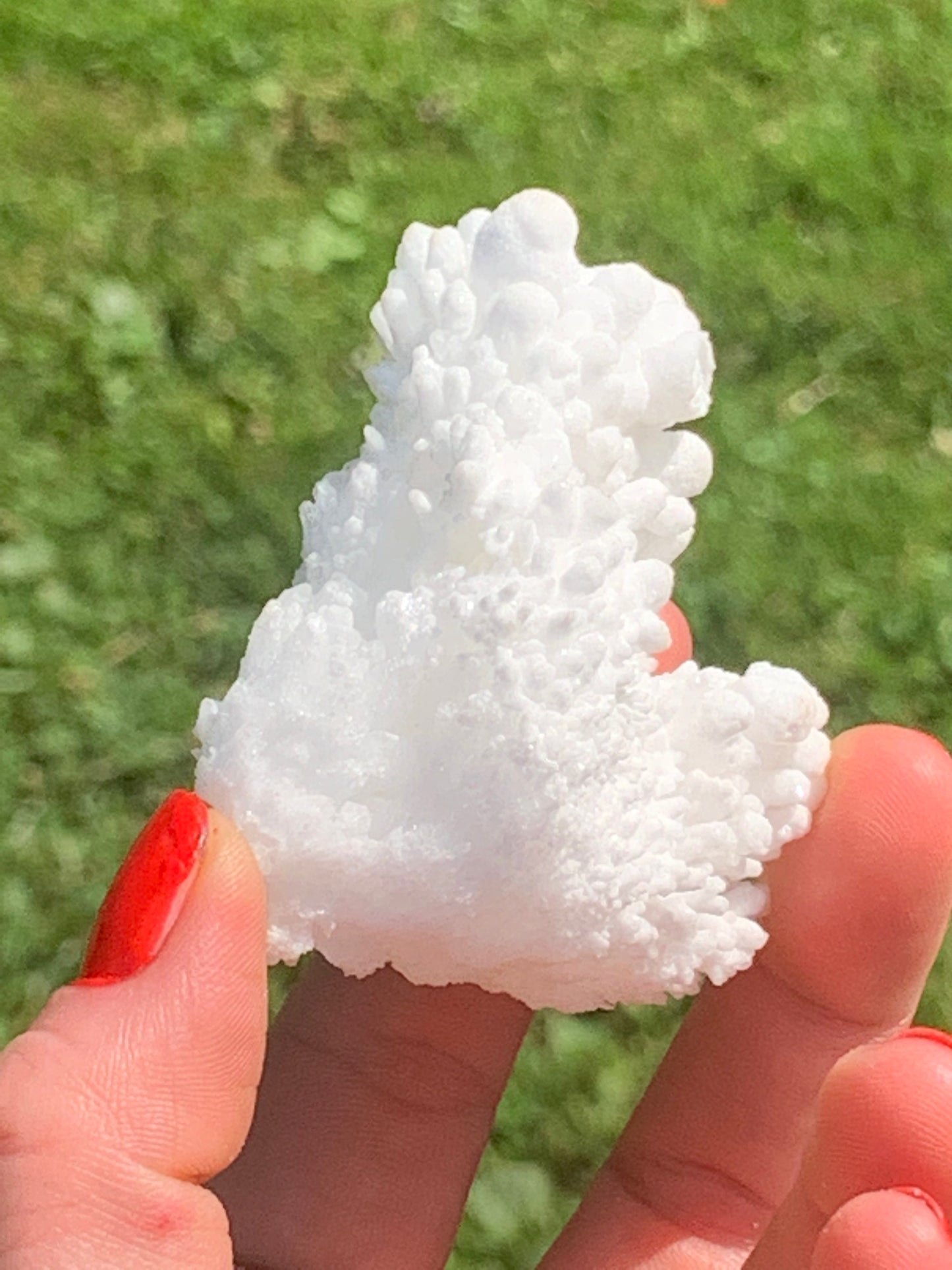 Botryoidal White Aragonite / Cave Calcite Raw Natural Crystal Specimen