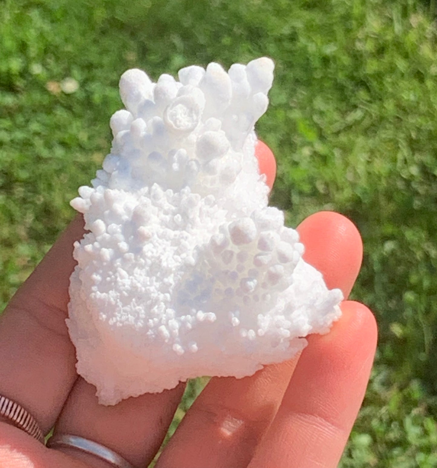 Botryoidal White Aragonite / Cave Calcite Raw Natural Crystal Specimen