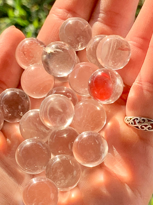 Clear Quartz Crystal Mini Spheres / High Quality